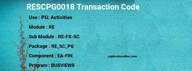 SAP RESCPG0018 transaction code