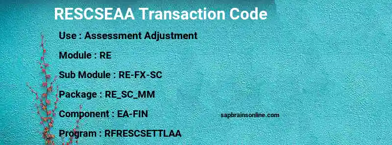 SAP RESCSEAA transaction code