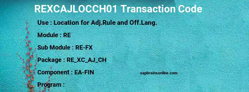 SAP REXCAJLOCCH01 transaction code