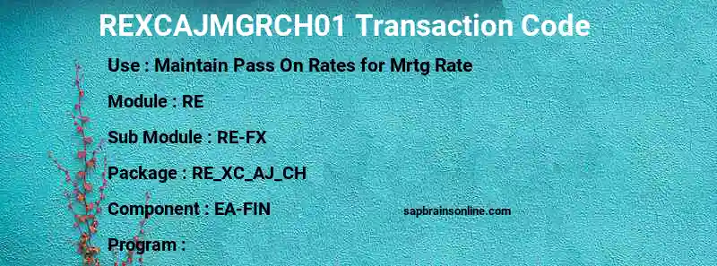 SAP REXCAJMGRCH01 transaction code