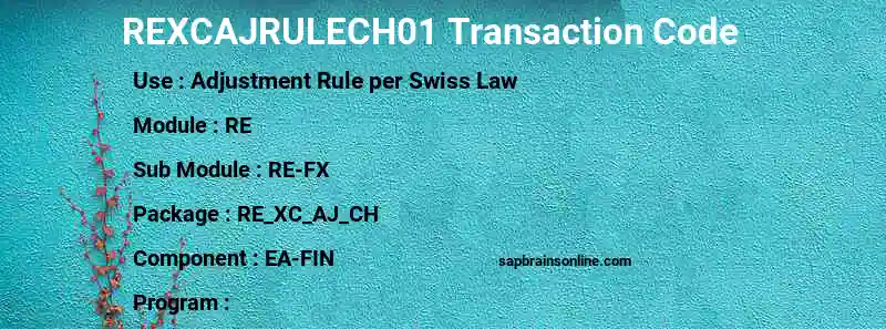 SAP REXCAJRULECH01 transaction code