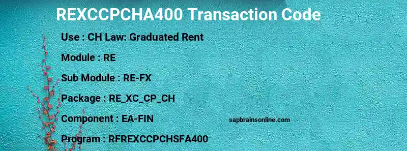 SAP REXCCPCHA400 transaction code