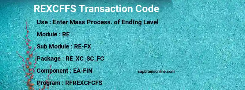 SAP REXCFFS transaction code