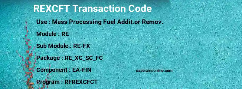 SAP REXCFT transaction code