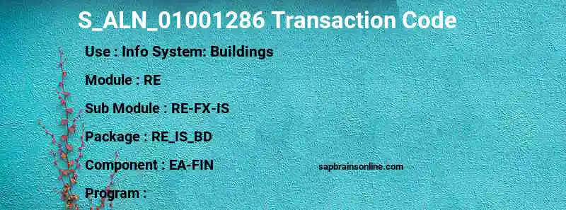 SAP S_ALN_01001286 transaction code