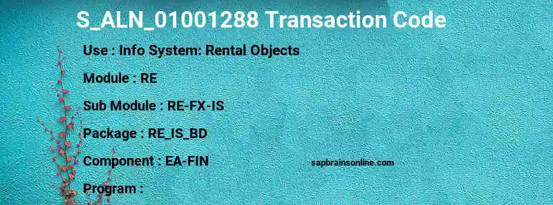 SAP S_ALN_01001288 transaction code