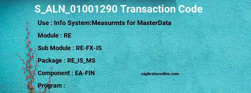 SAP S_ALN_01001290 transaction code