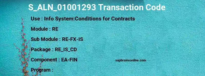 SAP S_ALN_01001293 transaction code