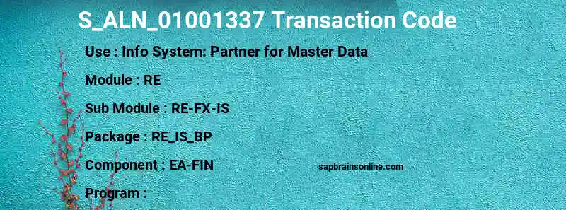 SAP S_ALN_01001337 transaction code