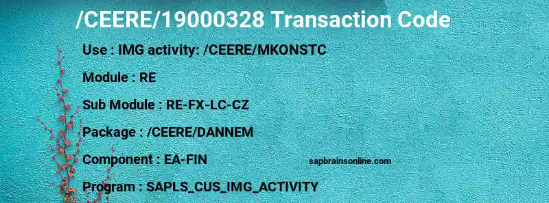 SAP /CEERE/19000328 transaction code