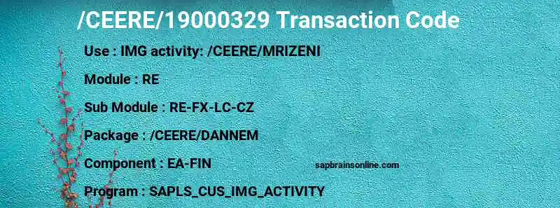 SAP /CEERE/19000329 transaction code