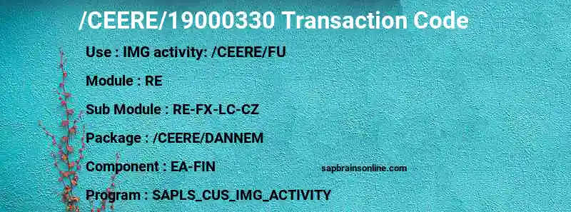 SAP /CEERE/19000330 transaction code