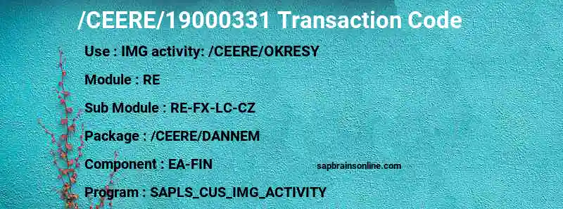 SAP /CEERE/19000331 transaction code