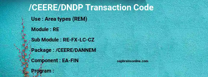SAP /CEERE/DNDP transaction code