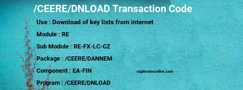 SAP /CEERE/DNLOAD transaction code