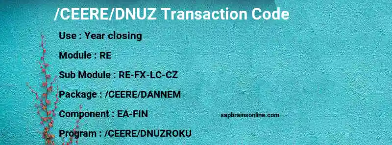 SAP /CEERE/DNUZ transaction code
