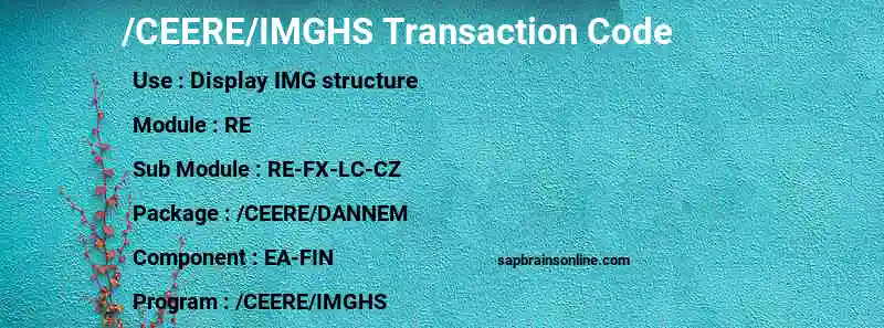 SAP /CEERE/IMGHS transaction code