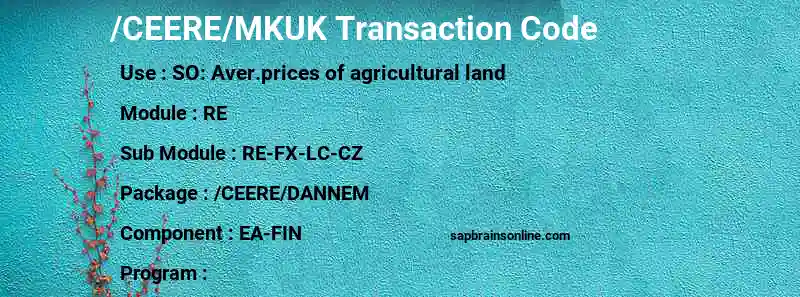 SAP /CEERE/MKUK transaction code