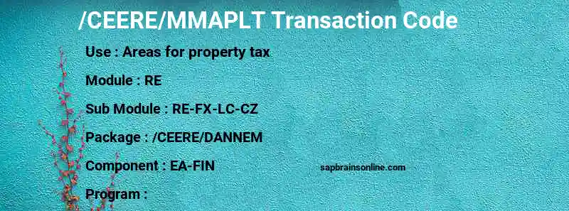 SAP /CEERE/MMAPLT transaction code