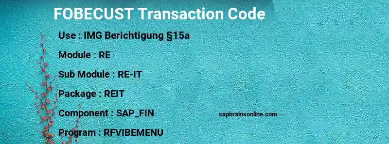 SAP FOBECUST transaction code