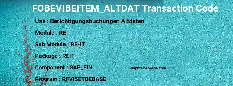 SAP FOBEVIBEITEM_ALTDAT transaction code