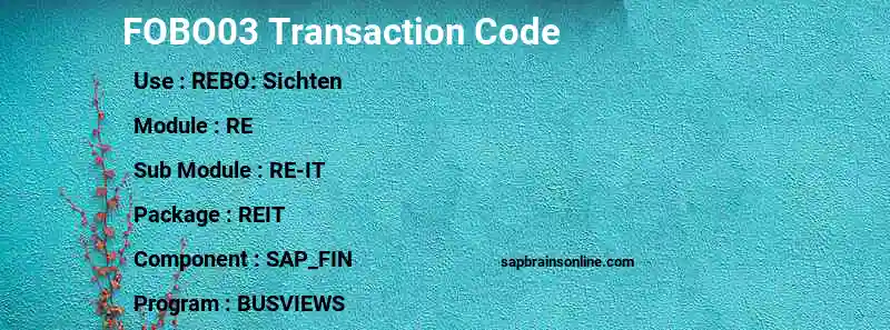 SAP FOBO03 transaction code
