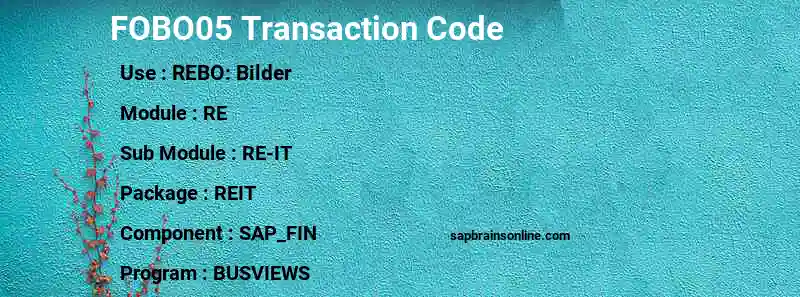 SAP FOBO05 transaction code