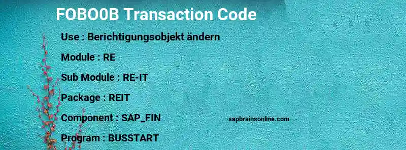 SAP FOBO0B transaction code