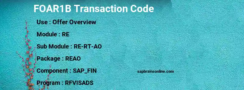SAP FOAR1B transaction code