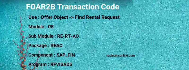 SAP FOAR2B transaction code