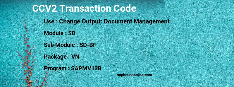 SAP CCV2 transaction code