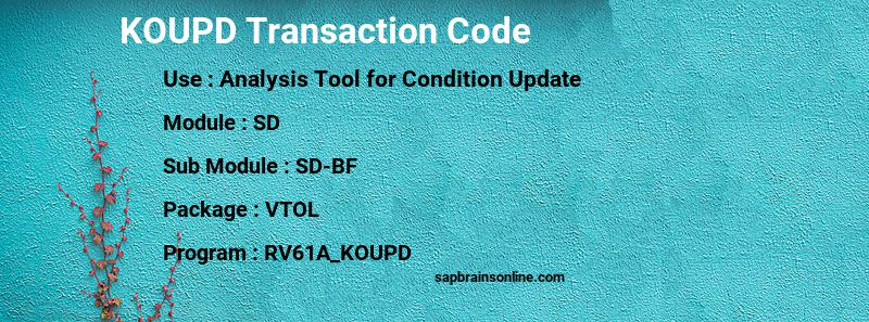 SAP KOUPD transaction code