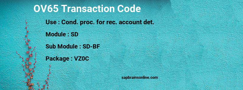 SAP OV65 transaction code