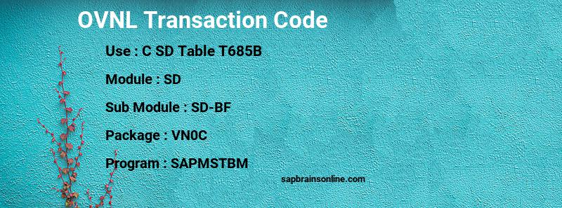 SAP OVNL transaction code