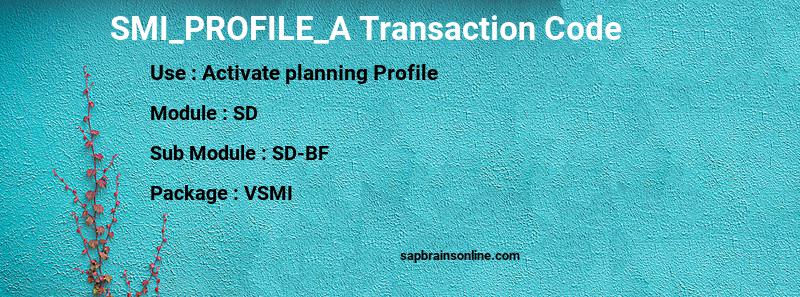 SAP SMI_PROFILE_A transaction code