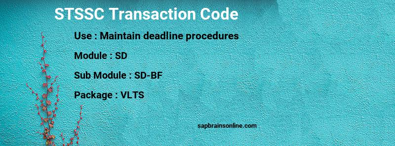 SAP STSSC transaction code