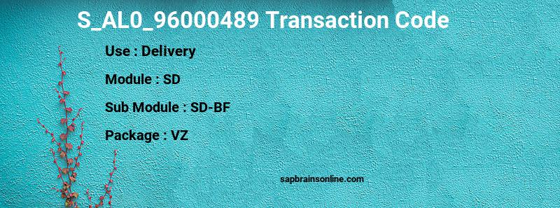 SAP S_AL0_96000489 transaction code