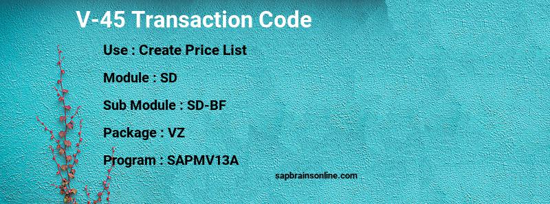 SAP V-45 transaction code