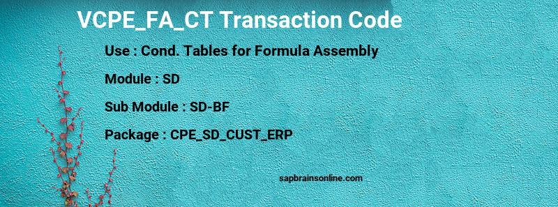 SAP VCPE_FA_CT transaction code