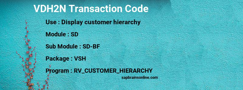 SAP VDH2N transaction code