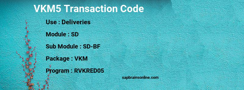 SAP VKM5 transaction code