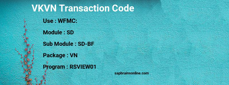 SAP VKVN transaction code