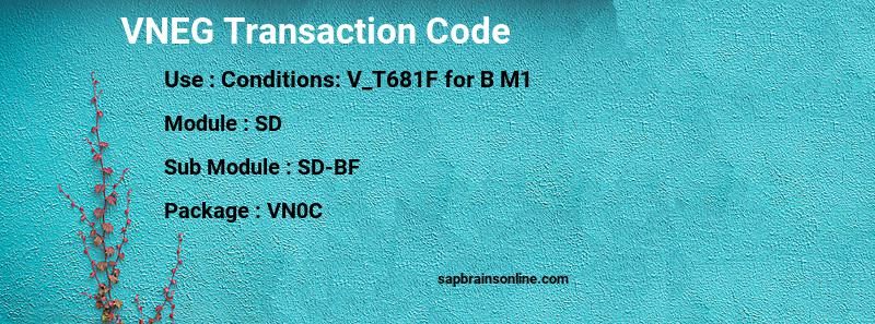 SAP VNEG transaction code