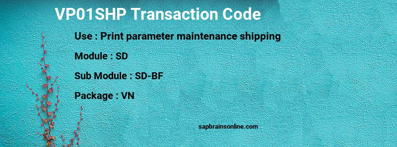 SAP VP01SHP transaction code