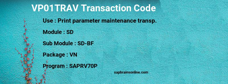 SAP VP01TRAV transaction code