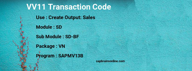 SAP VV11 transaction code