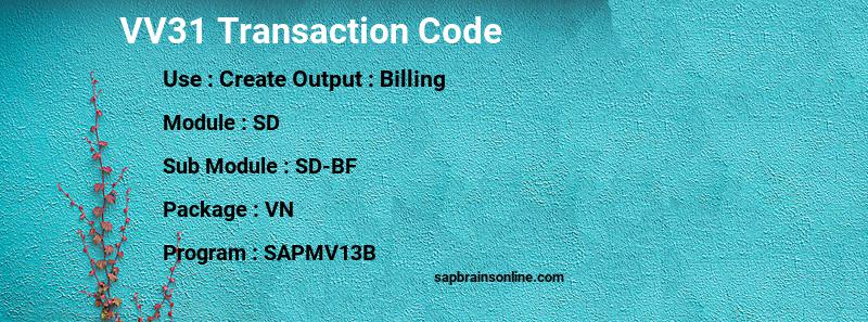 SAP VV31 transaction code