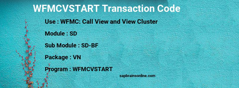 SAP WFMCVSTART transaction code