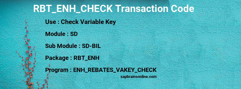 SAP RBT_ENH_CHECK transaction code