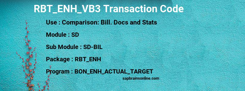 SAP RBT_ENH_VB3 transaction code